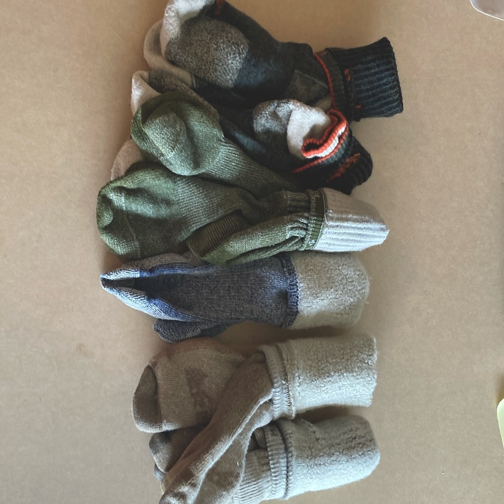 Six pairs Large Wool socks - smartwool, Darn Tough, and REI